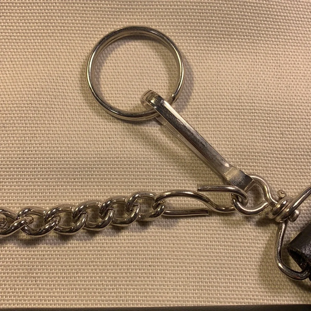 NWOT Leather large wallet on a chain, Motocycle